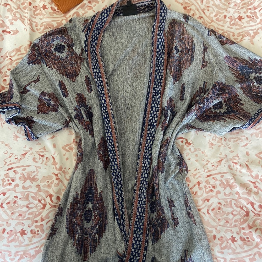 Print Open Cardigan
